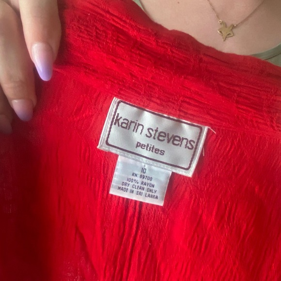 SOLD - Fun Red Button-Up - Picture 3 of 5